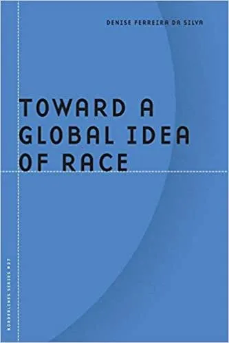 书封《通向全球性种族概念》,作者丹尼斯·费雷拉·达席尔瓦,蓝色底配虚线与圆形几何图案。