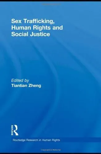 《性贩卖,人权和社会正义》封面,纯蓝底纹理设计,无插图,编者郑田田,劳特利奇人权研究丛书。
