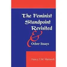 《The Feminist Standpoint Revisited & Other Essays》封面，作者Nancy C.M. Hartsock，蓝底红边的简约文字式设计。